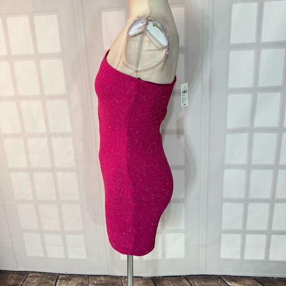 Windsor NWT One Shoulder pink Glitter Dress size small - Picture 9 of 12
